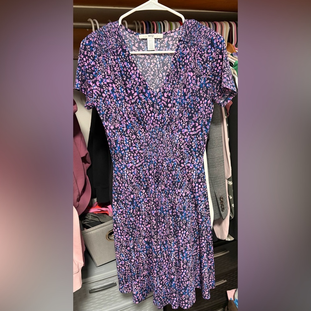 Chic Purple Floral Midi Dress